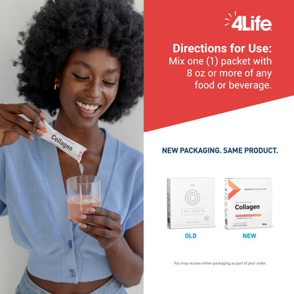 4Life Transfer Factor Collagen – 5 Types of Collagen + Vitamins | Hair, Skin & Nails Support (15 Packets)