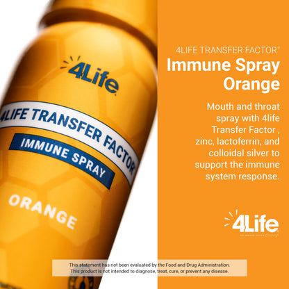 4Life Transfer Factor Immune Spray – Zinc, Marshmallow Root & Colloidal Silver – Orange 1.7 oz