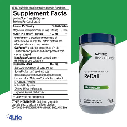 4Life Transfer Factor Recall – Supports Brain Health, Memory & Learning | 90 Veggie Capsules BritishVita | Premium UK Vitamins & Wellness Supplements