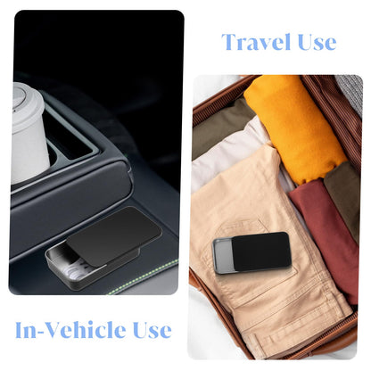 4-Pack Portable Black Dental Floss Case | Travel Floss Box with Metal Sliding Dispenser
