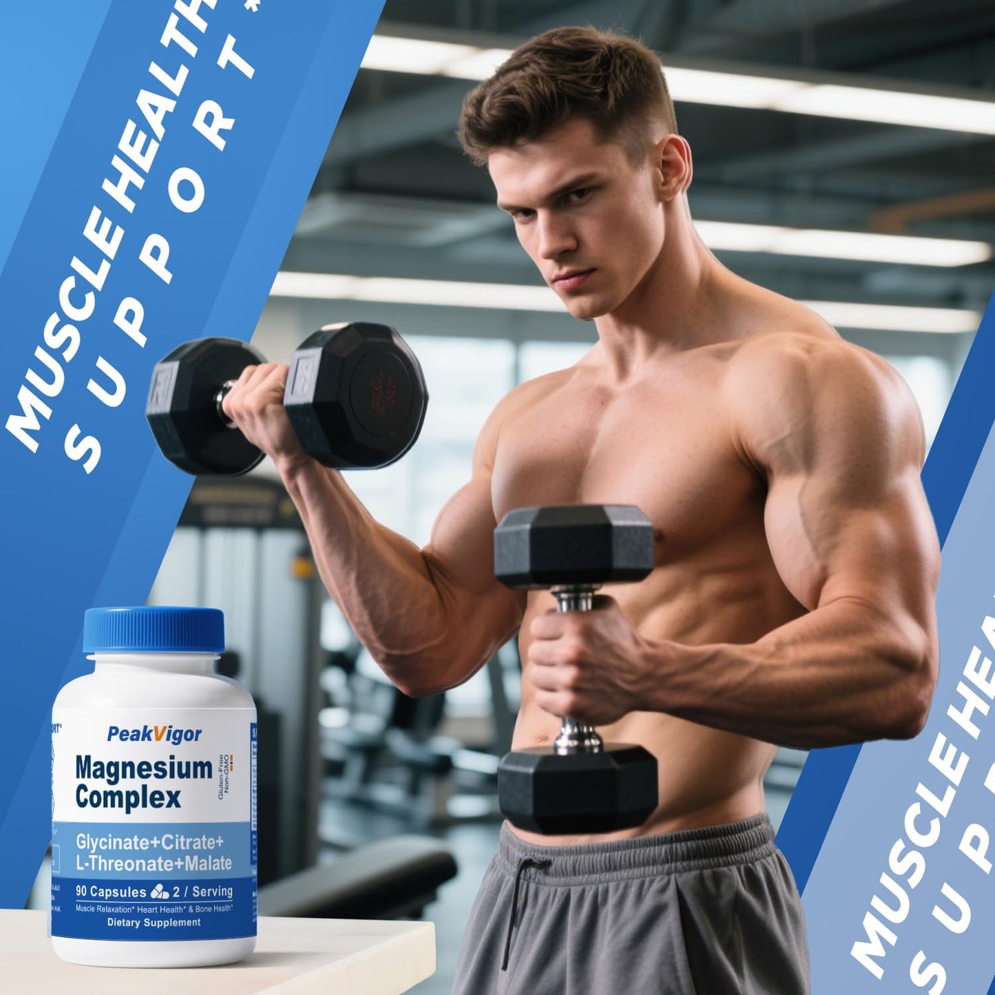 5 in 1 Magnesium Complex 976mg | Glycinate, Citrate, Malate & L-Threonate + Vitamin B6 | Gluten-Free Vegan Capsules