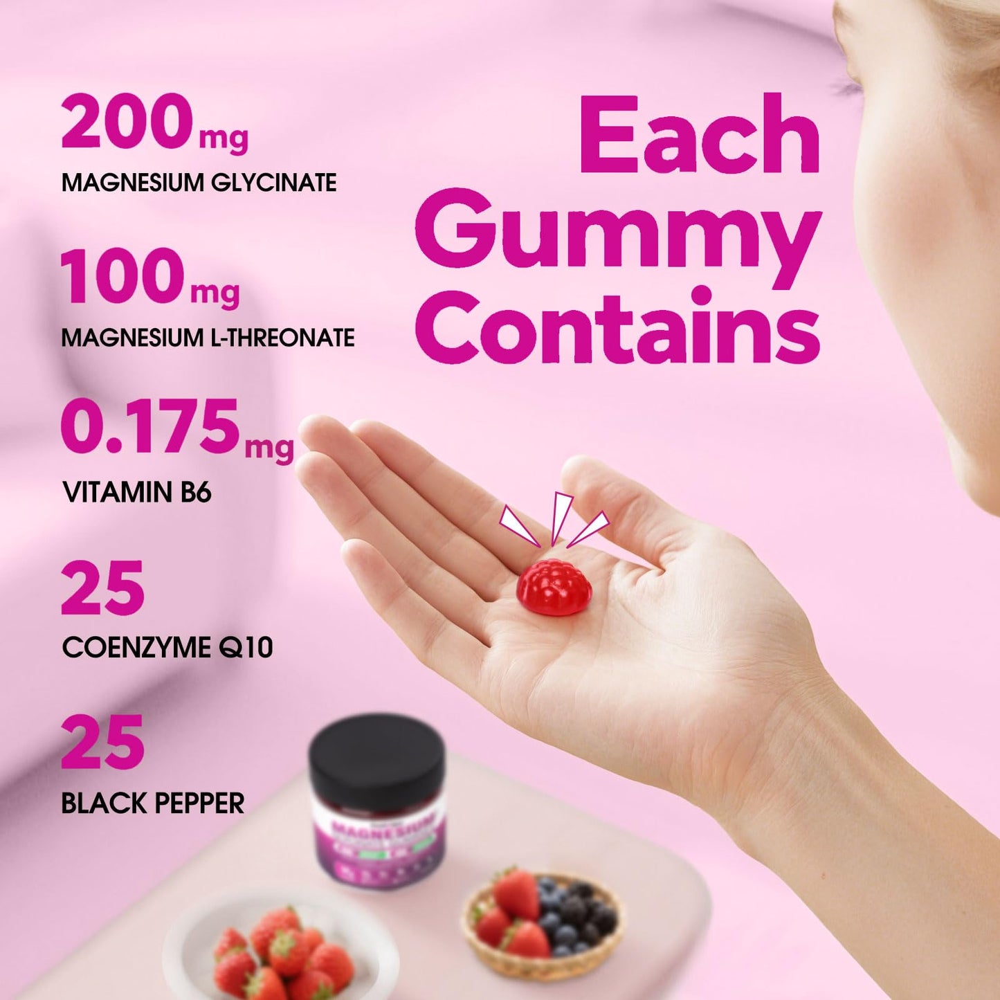 5-in-1 Magnesium Glycinate Gummies - 1400mg Complex, 120 Gummies | Organic, Non-GMO, Third-Party Tested