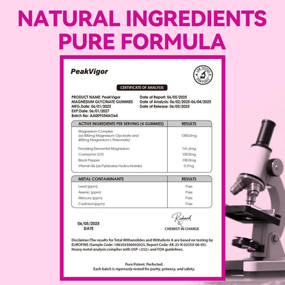 5-in-1 Magnesium Glycinate Gummies - 1400mg Complex, 120 Gummies | Organic, Non-GMO, Third-Party Tested