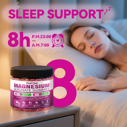 5-in-1 Magnesium Glycinate Gummies - 1400mg Complex, 120 Gummies | Organic, Non-GMO, Third-Party Tested