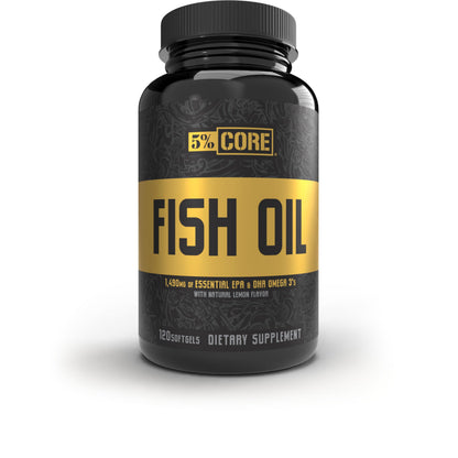 5% Nutrition Core Fish Oil Supplement – 2,500 mg EPA & DHA | Burpless, 60 Servings (120 Softgels)