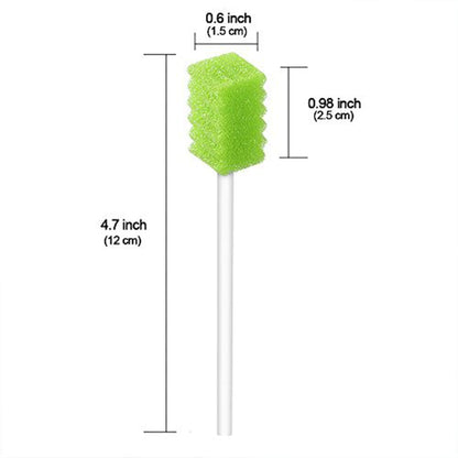 (50 Pack) Disposable Oral Swabs, Sterile Dental Sponge Swabsticks Unflavored for Mouth & Gum Cleaning