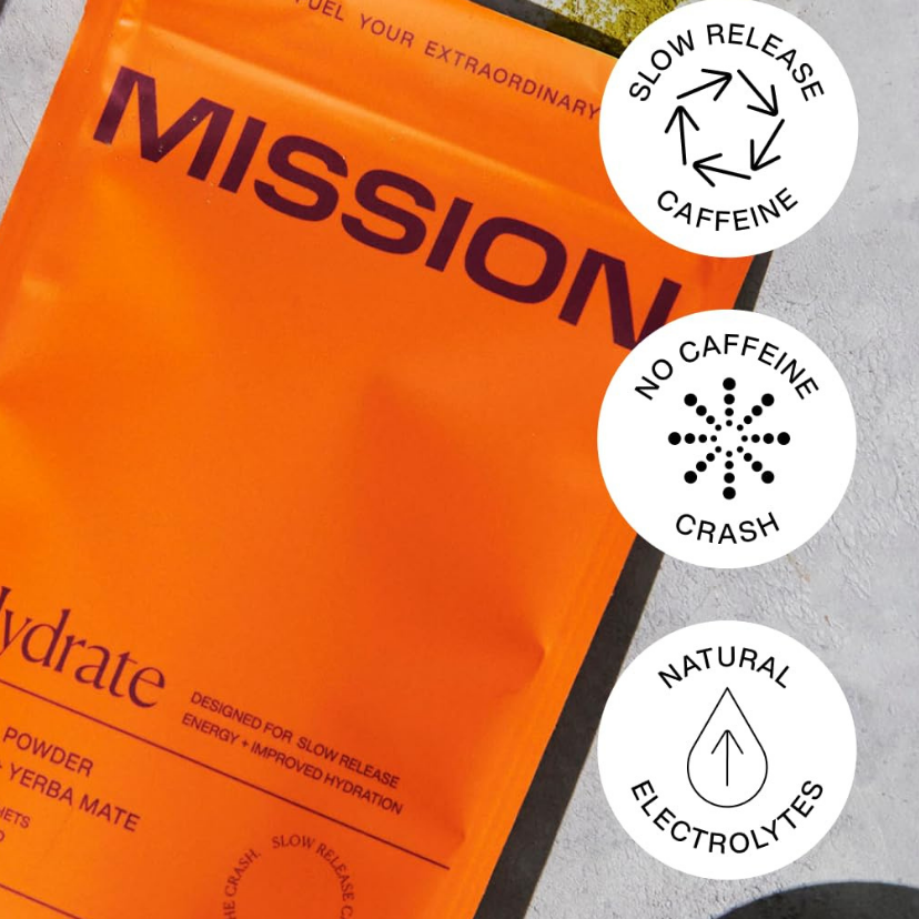 MISSION Hydrate Powder (Matcha & Yerba Mate x30 Sachets)