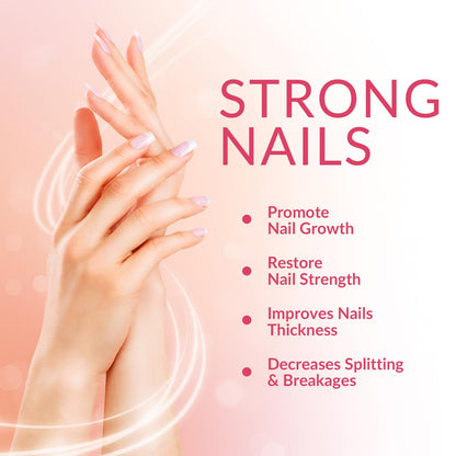 Hair Skin & Nails Gummies – Biotin, Collagen & Hyaluronic Acid | Gluten Free & Non-GMO