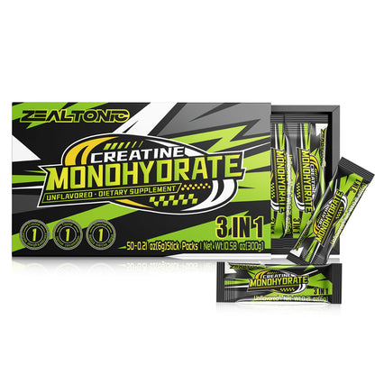 5000mg Micronized Creatine Monohydrate Packets with Taurine & L-Theanine – 50 Servings