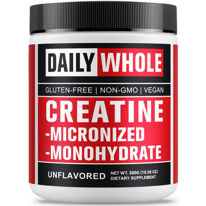 5000mg Creatine Monohydrate Micronized Powder – Unflavored, 300g (60 Servings) – Sugar-Free, Vegan, Non-GMO with Scoop