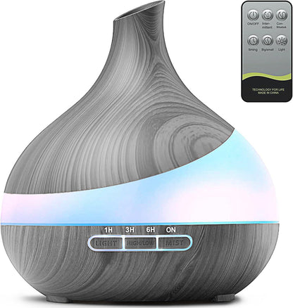 500ML Essential Oil Diffuser with Remote — 14-Color LED Night Light for Home Spa & Yoga