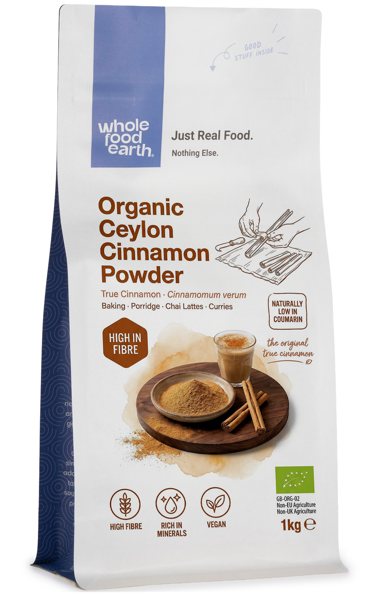 Organic Ceylon Cinnamon Powder (True) Whole Food Earth®