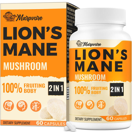 50X Strength Lions Mane 1400mg | Memory & Focus Brain Supplement - 60 Capsules BritishVita | Premium UK Vitamins & Wellness Supplements