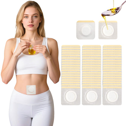 54-Pack Disposable Castor Oil Belly Button Patches | 3.2in Self-Adhesive