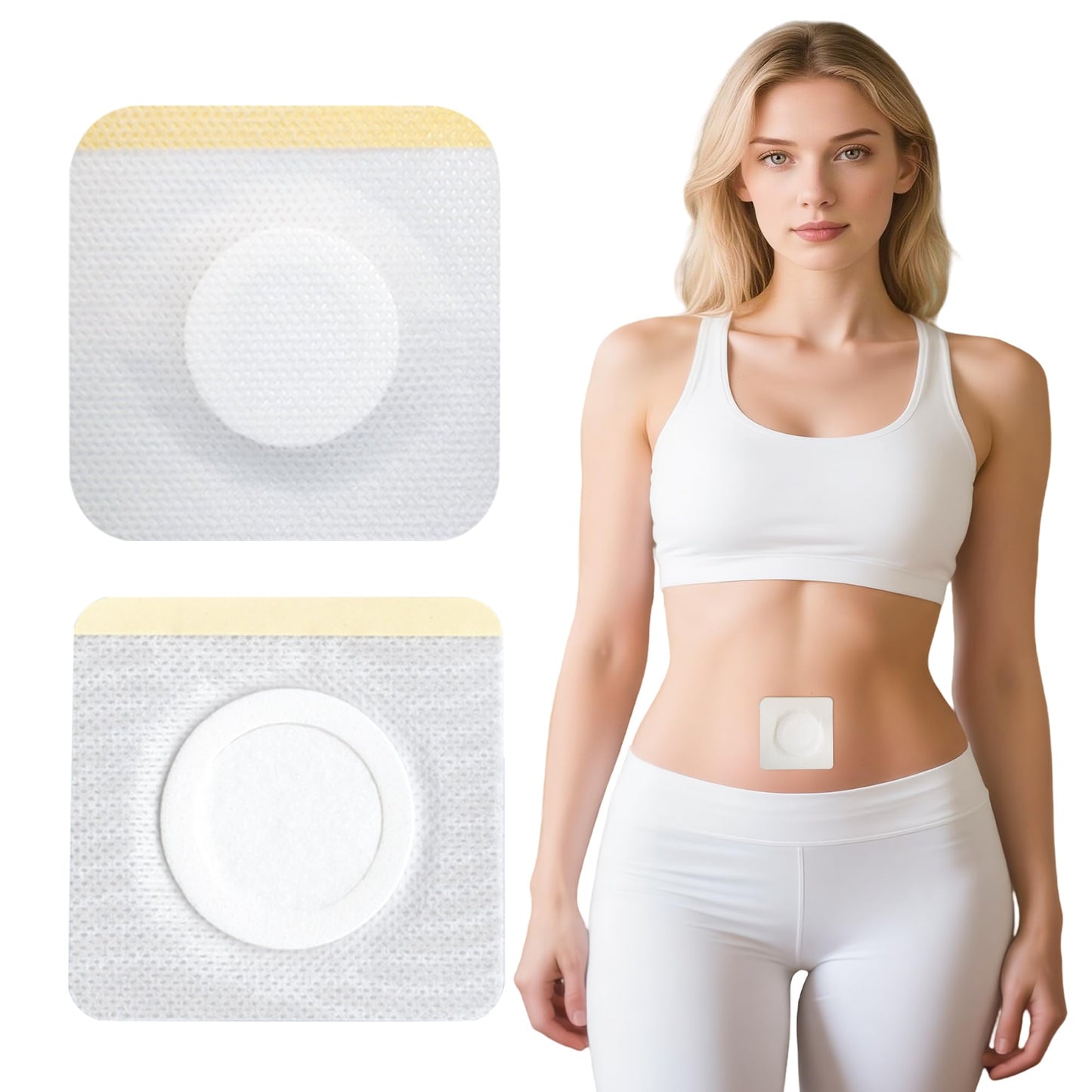 54Pack Hypoallergenic Castor Oil Pack Wrap — 3.2 x 3.2 in, Self-Adhesive