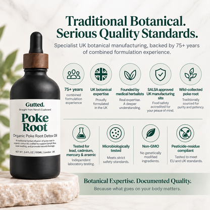 Organic Poke Root Oil – 20ml, 50ml & 100ml | Wild-Infused Oil for Lymphatic Detox Gutted.