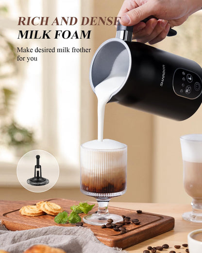 Milk Frother Electric 4 in 1 Steamer Warmer with 4 Temp Settings SHARDOR