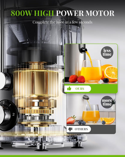 SHARDOR Juicer Machine 800W 3 Speed Stainless Steel Fruit Vegetable