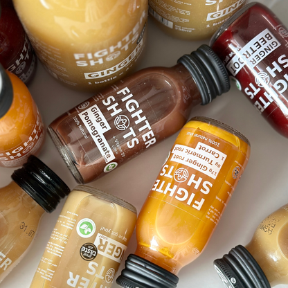 Fighter Shots Ginger + Pomegranate + Vitamin D3 Immunity Shot | 1,200 IU | 60ml | Single, 6-Pack or 12-Pack