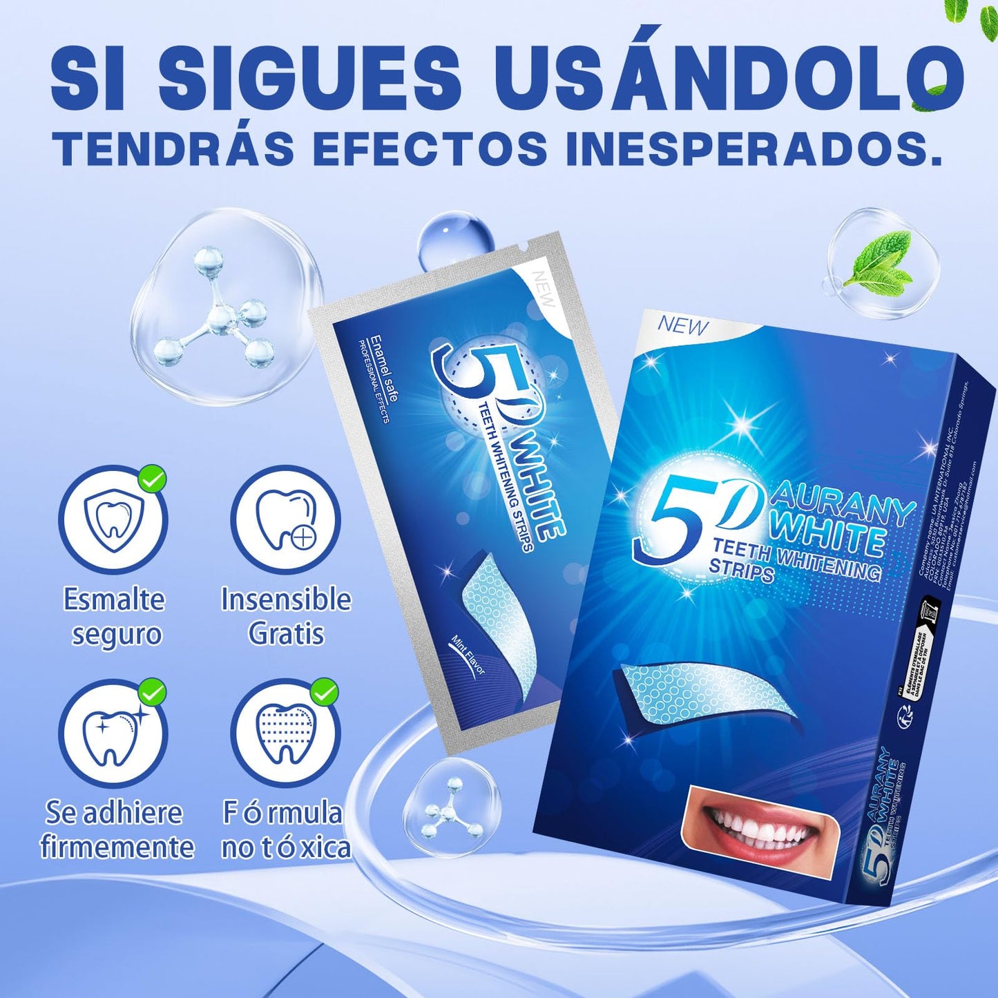 5D Sensitive Teeth Whitening Strips 14 Pairs | Enamel-Safe, Fast Stain Removal