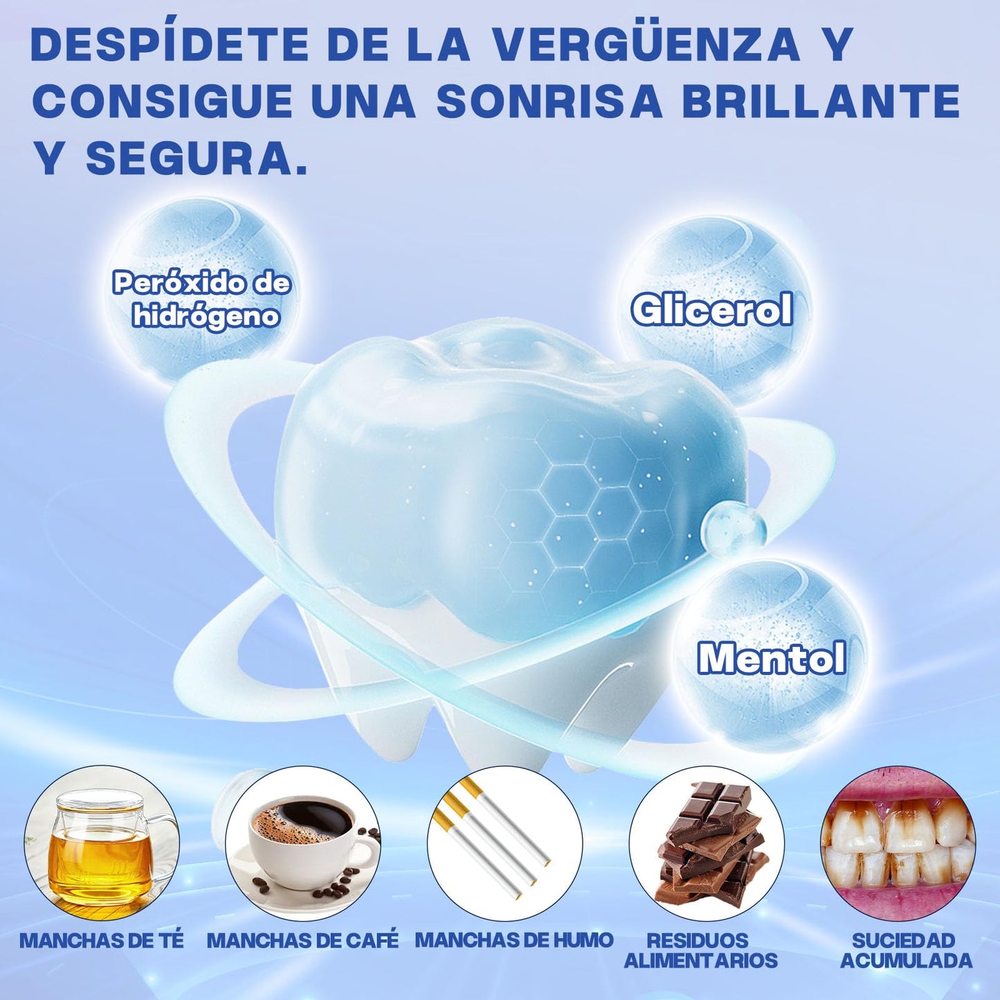 5D Sensitive Teeth Whitening Strips 14 Pairs | Enamel-Safe, Fast Stain Removal