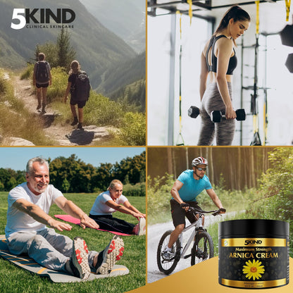 5kind Extra Strong Arnica Cream for Bruising & Swelling - 10.1 fl oz | Natural Formula