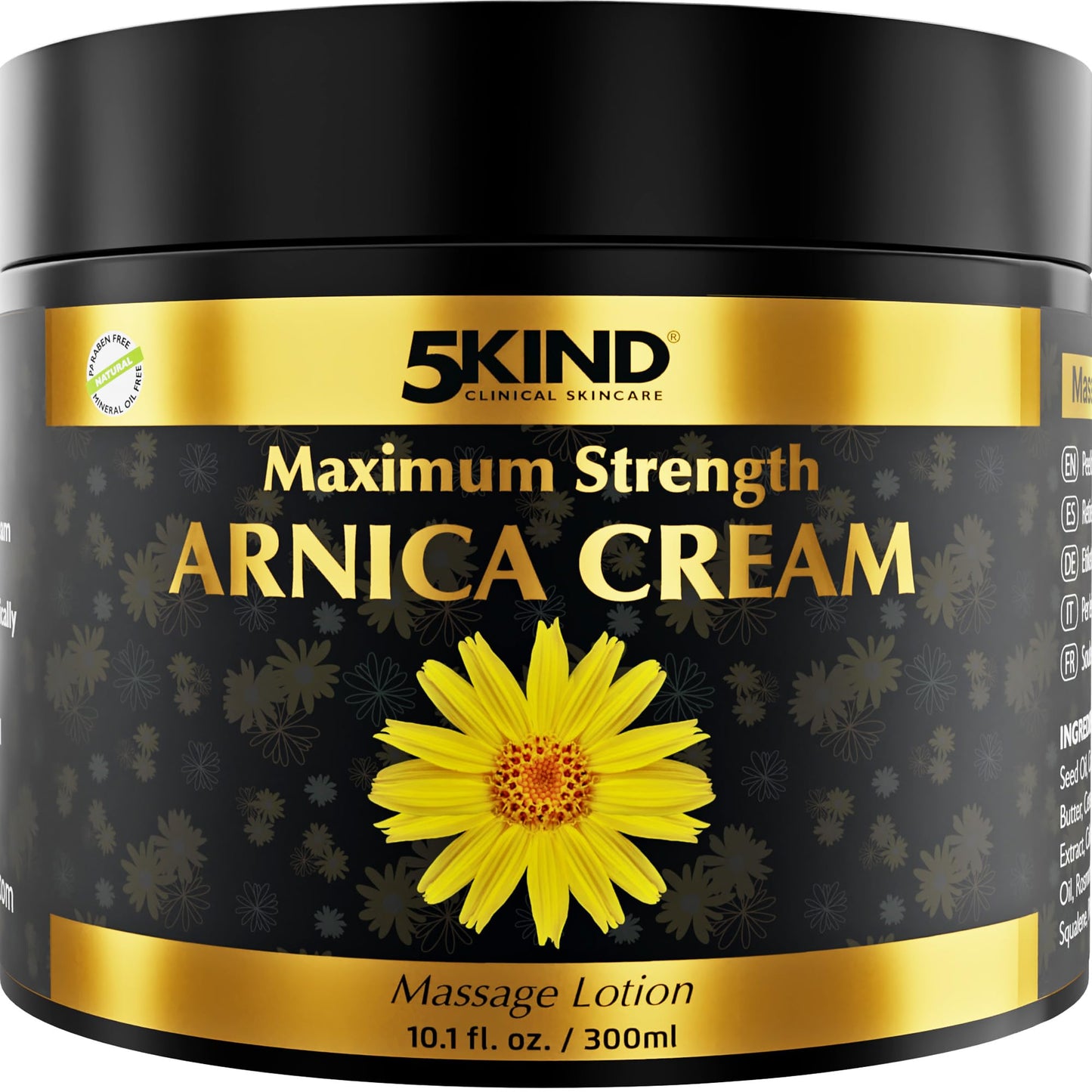 5kind Extra Strong Arnica Cream for Bruising & Swelling - 10.1 fl oz | Natural Formula