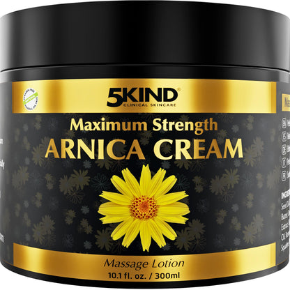 5kind Extra Strong Arnica Cream for Bruising & Swelling - 10.1 fl oz | Natural Formula
