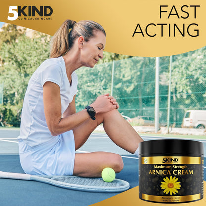 5kind Extra Strong Arnica Cream for Bruising & Swelling - 10.1 fl oz | Natural Formula