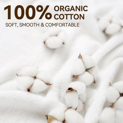 5Pcs Organic Cotton Flannel Castor Oil Pack Wraps - Reusable & Highly Absorbent