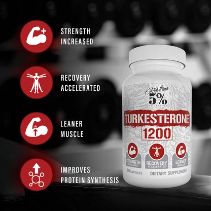5% Nutrition Turkesterone 1200mg | Max Purity & Absorption | Complexed with Astragin, Cyclodextrin & Naringin | 90 Capsules (1 Month Supply)