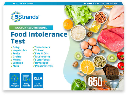 5Strands Food Intolerance Test – At-Home Hair Analysis, 658 Items, 4-Day Results