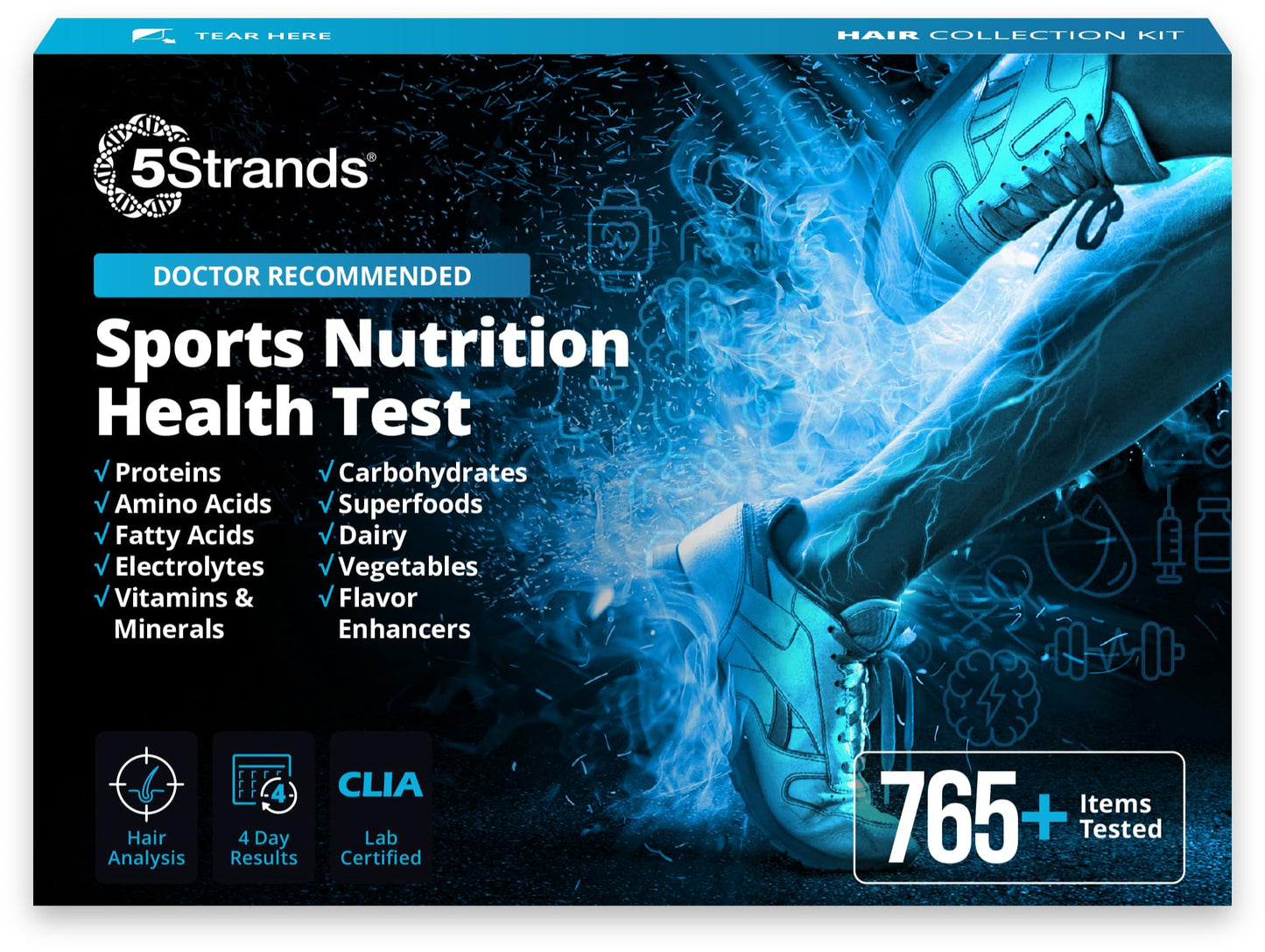 5Strands Sports Nutrition Health Test for Adults & Kids - Food Intolerance & Mineral Imbalance - 4-Day Results