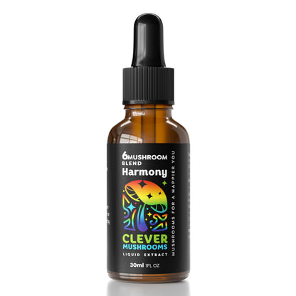 6 Blend Mushroom Liquid Extract – Alcohol-Free, US-Grown (1 fl oz)