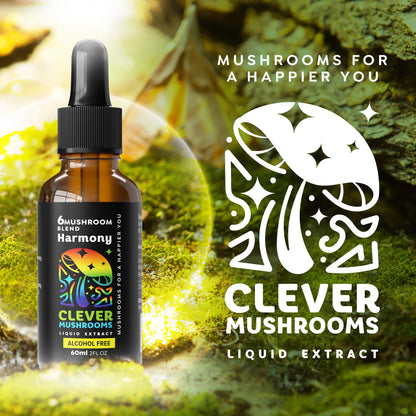 6 Blend Mushroom Liquid Extract – Alcohol-Free, US-Grown (1 fl oz)