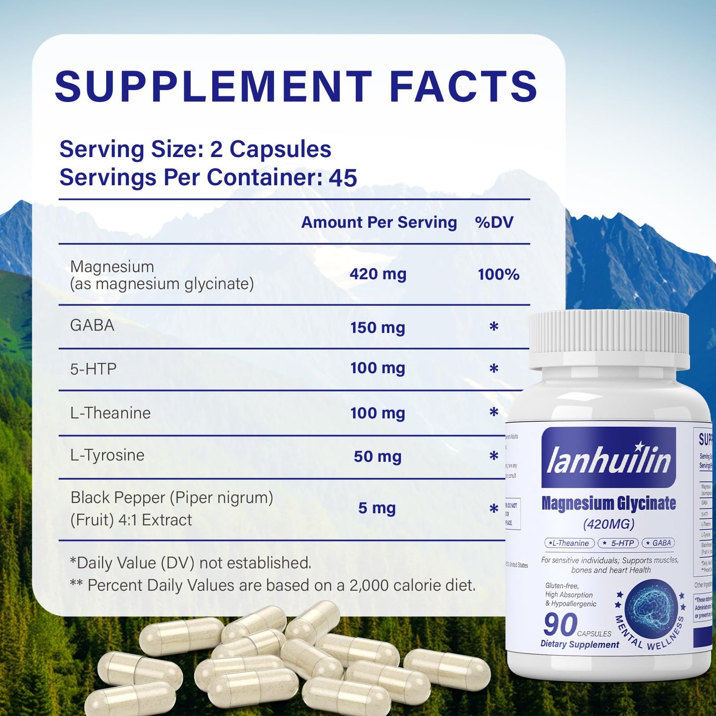 6-in-1 Magnesium Complex 420mg Glycinate | Sleep Support & High Absorption