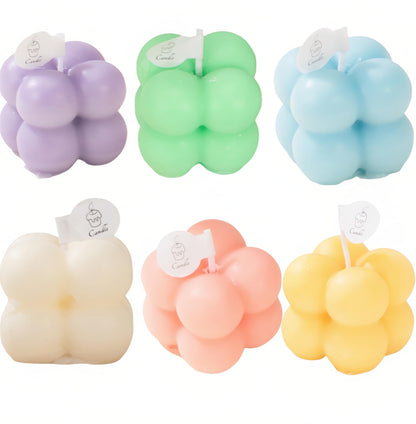 6-in-1 Mini Soy Wax Candles Gift Set – Eco-Friendly Aromatherapy (Lavender, Peach & Sea Salt) – Bubble Shaped Candles