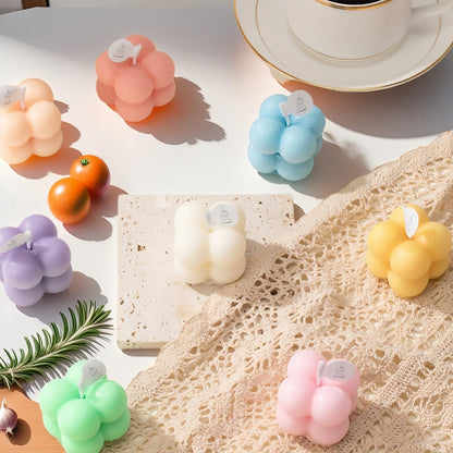 6-in-1 Mini Soy Wax Candles Gift Set – Eco-Friendly Aromatherapy (Lavender, Peach & Sea Salt) – Bubble Shaped Candles