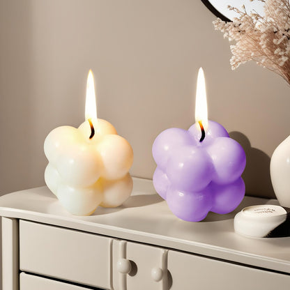 6-in-1 Mini Soy Wax Candles Gift Set – Eco-Friendly Aromatherapy (Lavender, Peach & Sea Salt) – Bubble Shaped Candles