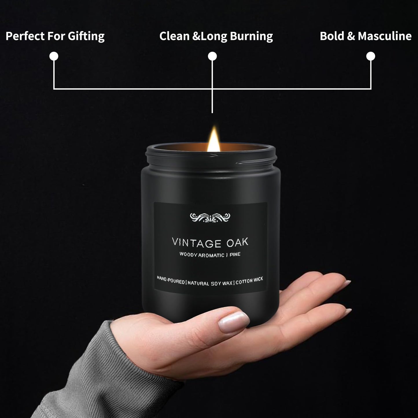 6 Pack Candles for Home – Aromatherapy Gift Set for Men (42 oz, 300 Hours)