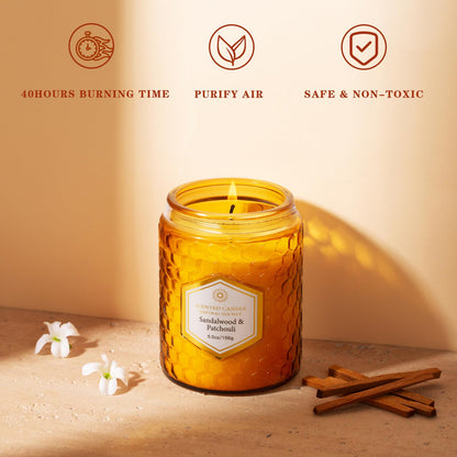 6 Pack Natural Soy Wax Jar Candles – 33 oz Each, 240 Hours Total, Aromatherapy Gift Set for Women (Amber)