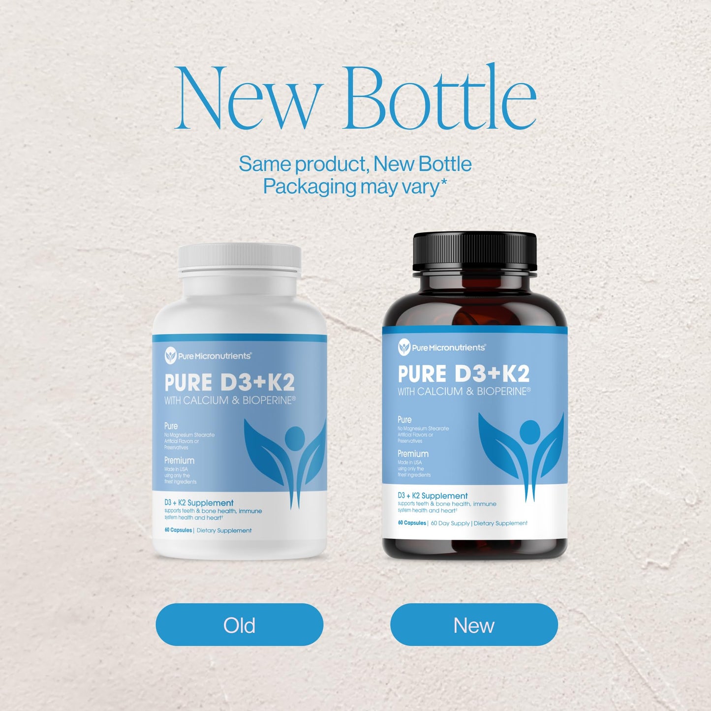 Vitamin D3 K2 MK7 100mcg/5000 IU | Vegan, 60 Caps | Bone, Heart & Immunity