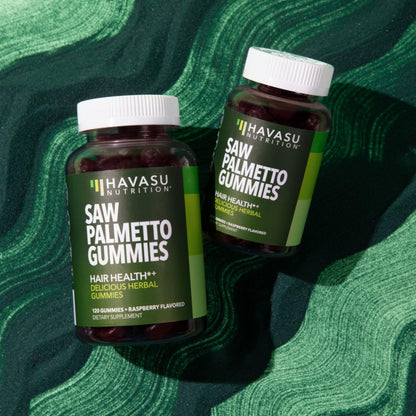 Saw Palmetto Gummies for Men – DHT Blocker for Hair & Prostate Health – Raspberry, Vegan, 60 Count