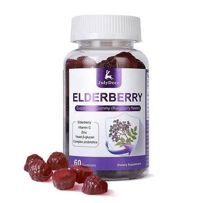 Sambucus Elderberry Gummies – Immune Support for Adults & Kids 4+, 5-in-1, Non-GMO, Gluten Free