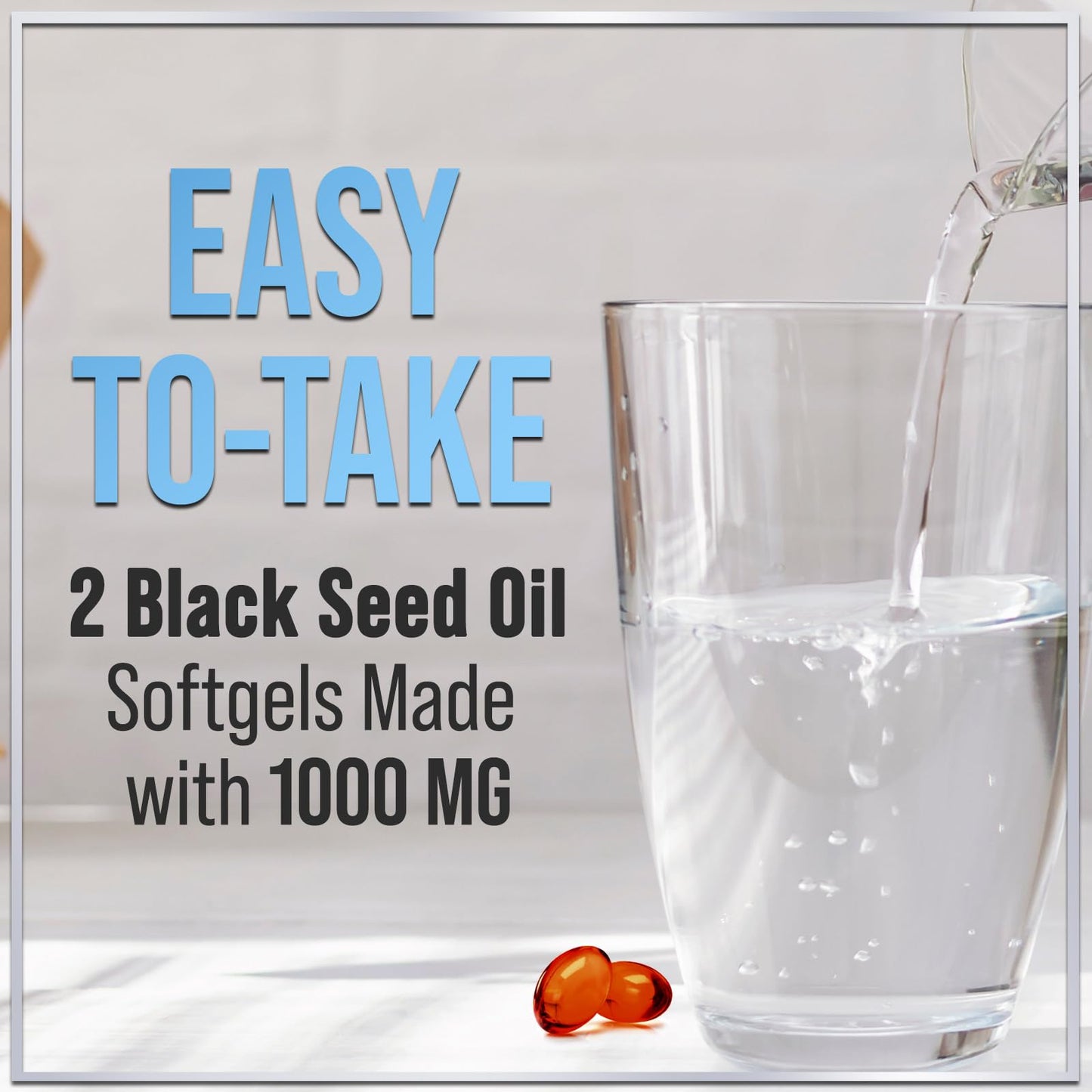 Black Seed Oil Softgels 1000mg - Premium Nigella Sativa Blackseed, Immune Support & Skin Health