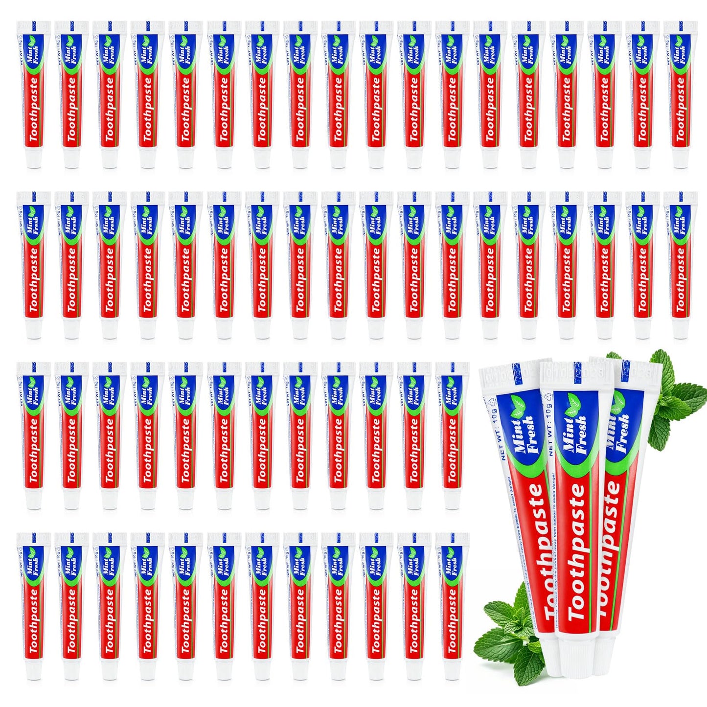 60 Tubes Travel Size Toothpaste 0.35 oz Mint Disposable Bulk Pocket Toothpaste for Travel