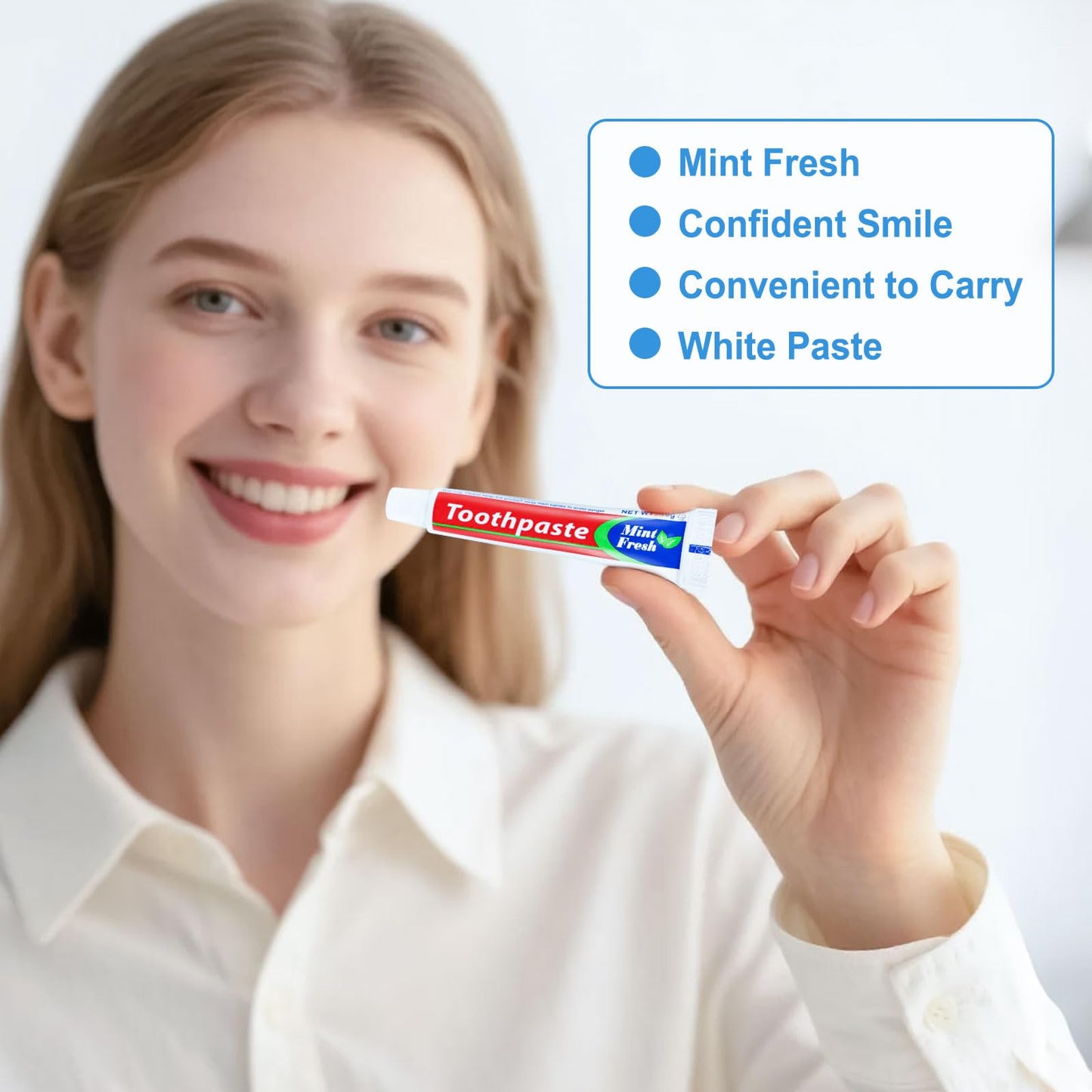 60 Tubes Travel Size Toothpaste 0.35 oz Mint Disposable Bulk Pocket Toothpaste for Travel