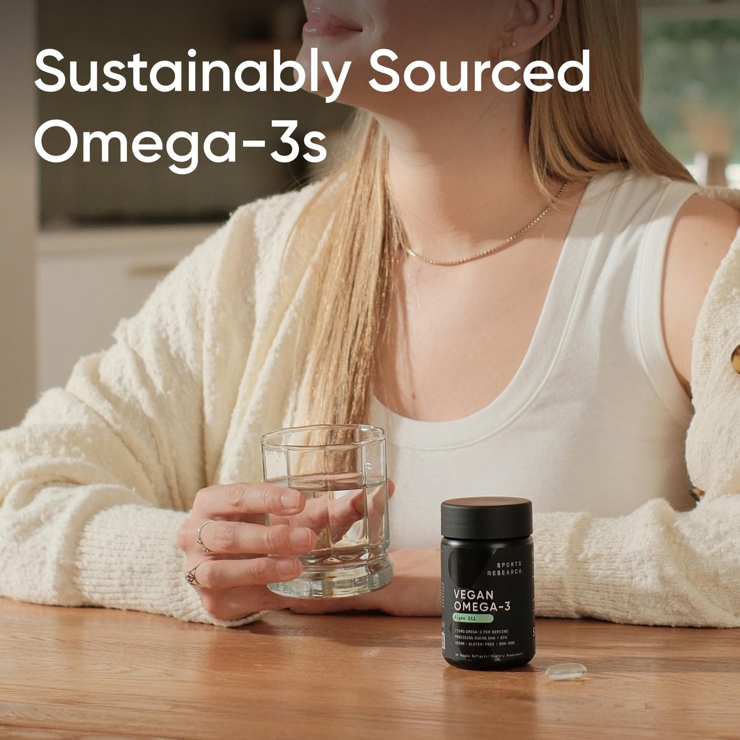 Sports Research Vegan Omega-3 Algae Oil – High DHA & EPA, 60 Softgels