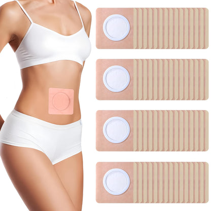 60Pcs Disposable Castor Oil Belly Button Patch - 3.15 x 3.15 Inches, Self-Adhesive, No-Wash, Organic Cotton, Anti-Seepage