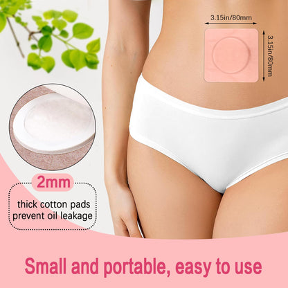 60Pcs Disposable Castor Oil Belly Button Patch - 3.15 x 3.15 Inches, Self-Adhesive, No-Wash, Organic Cotton, Anti-Seepage
